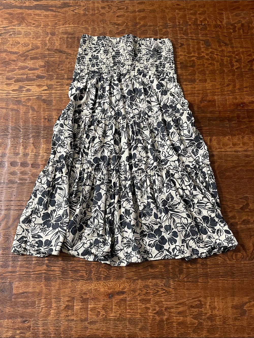 American Eagle Floral Smocked Midi Skirt